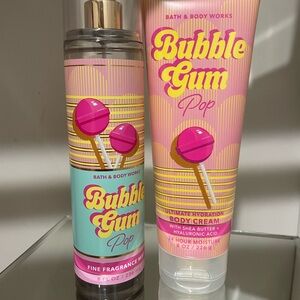 Bath & Body Works Bubble Gum Pop Fragrance Mist & Cream